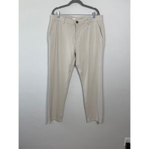 Mugsy Teddys Chino Pants Men 36x32 Khaki Tapered Casual Stretch Comfort Corpcore